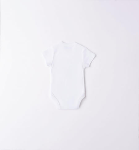 iDO short-sleeved bodysuit for babies from 0 to 30 months BIANCO-0113