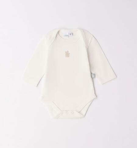 Long-sleeved bodysuit for babies CREAM