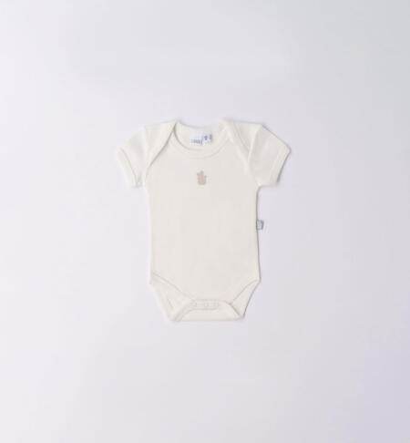 Short-sleeved baby bodysuit CREAM