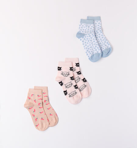 Girl's patterned socks WHITE