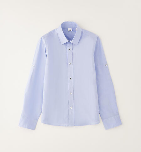 Camicia 100% cotone ragazzo AZZURRO