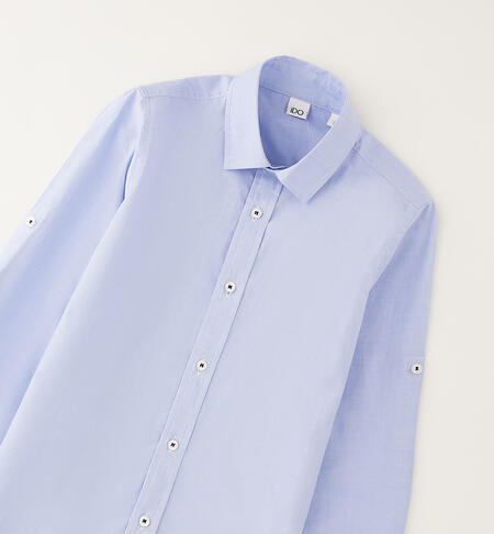 Camicia 100% cotone ragazzo AZZURRO-3811
