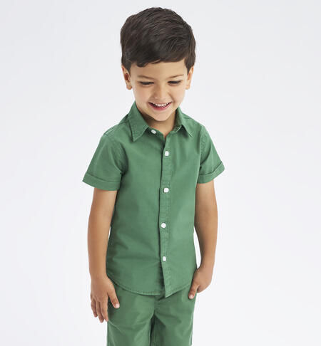 Boys' short-sleeved shirt GREEN