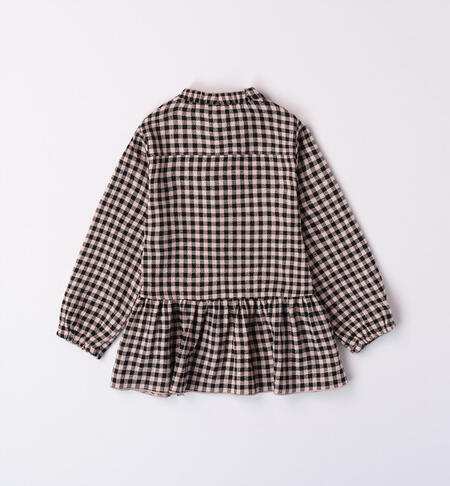 iDO checked shirt for girls from 9 months to 8 years ROSA CHIARO-2617