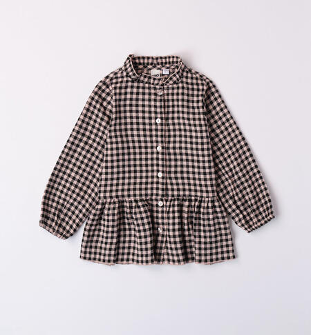 iDO checked shirt for girls from 9 months to 8 years ROSA CHIARO-2617