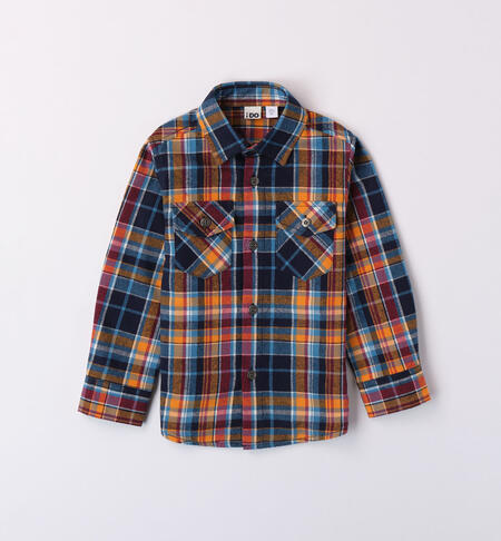 iDO checked shirt for boys from 9 months to 8 years NAVY-3885