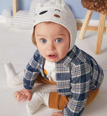 Shirt with hood for boys BLUE