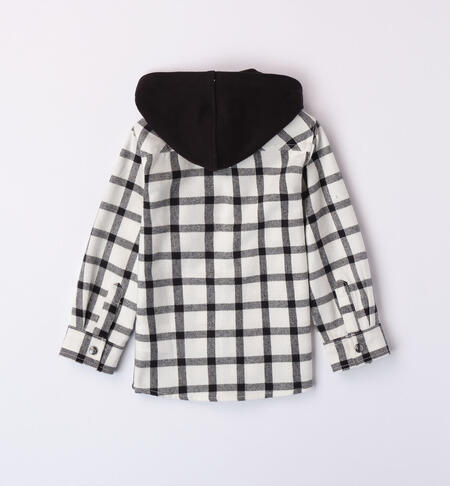 Camicia a quadri con cappuccio per bambino da 9 mesi a 8 anni iDO PANNA-0112