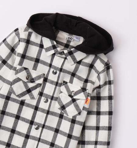 iDO checked shirt with a hood for boys from 9 months to 8 years PANNA-0112