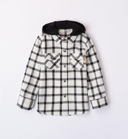 Camicia a quadri con cappuccio per bambino da 9 mesi a 8 anni iDO PANNA-0112