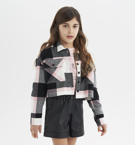 iDO checked shirt for girls from 8 to 16 years NERO-0658