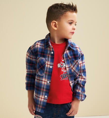 Camicia a righe bambino ROSSO