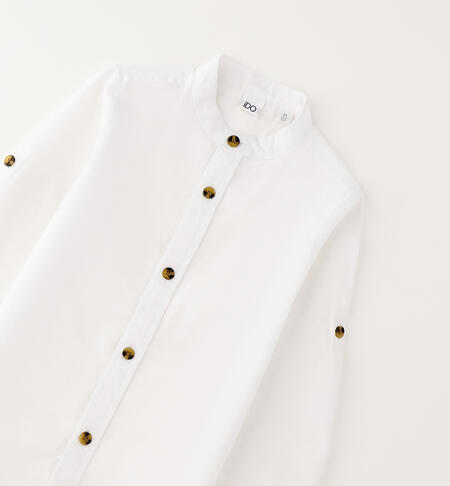 Camicia alla coreana bambino BIANCO-0113