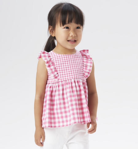 iDO check shirt for girls from 9 months to 8 years ROSA-2424