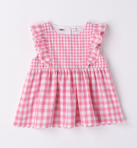 iDO check shirt for girls from 9 months to 8 years ROSA-2424