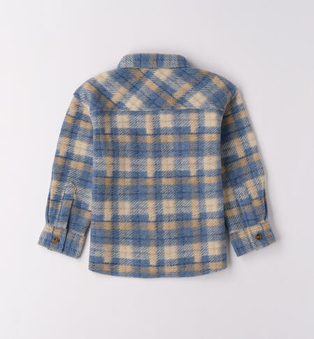 Camicia bambino a quadri AZZURRO-3893