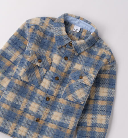 Camicia bambino a quadri AZZURRO-3893