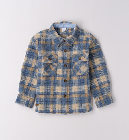 Camicia bambino a quadri AZZURRO-3893
