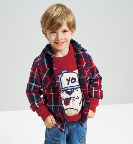 Camicia bambino con cappuccio BLU