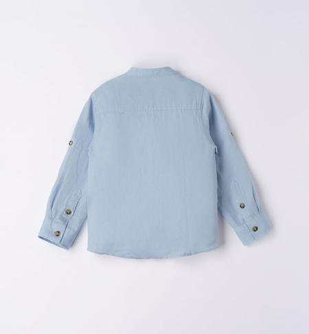 iDO mandarin collar shirt for boys from 9 months to 8 years AZZURRO-3633