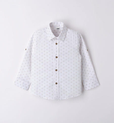 Camicia bambino micro fantasia BIANCO