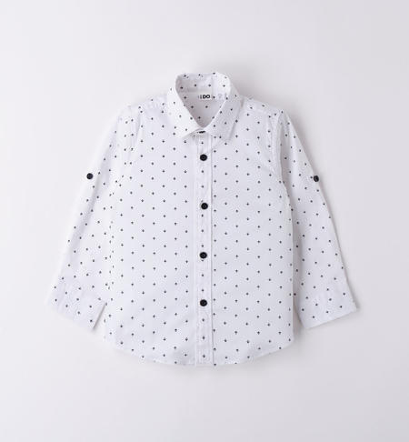 iDO micro patterned shirt for boys from 9 months to 8 years BIANCO-BLU-6V86