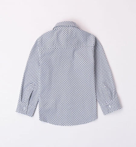 iDO micropatterned shirt for boys aged 9 months to 8 years BIANCO-BLU-6K28