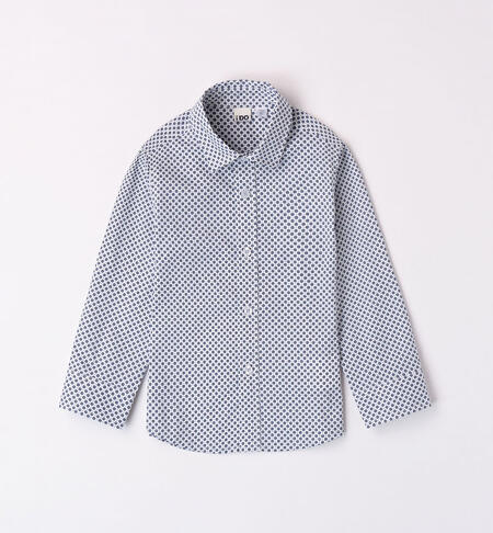 iDO micropatterned shirt for boys aged 9 months to 8 years BIANCO-BLU-6K28