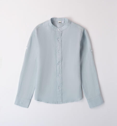 Boys' 100% linen Mandarin collar shirt CELESTE-3823