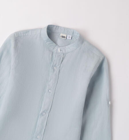 Boys' 100% linen Mandarin collar shirt CELESTE-3823