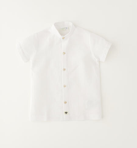 Baby boy mandarin collar shirt BIANCO-0113