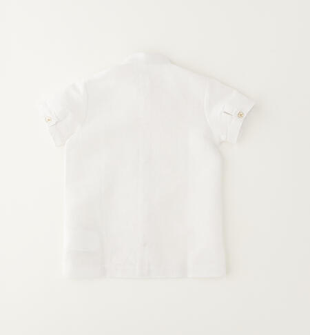 Baby boy mandarin collar shirt BIANCO-0113