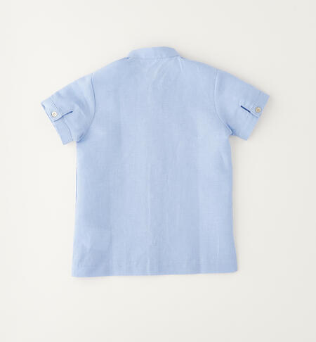 Baby boy mandarin collar shirt BLU-3632