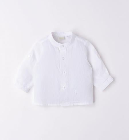 baby boy shirt with mandarin collar WHITE