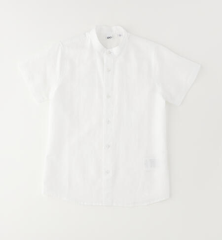 Boys' mandarin collar shirt WHITE