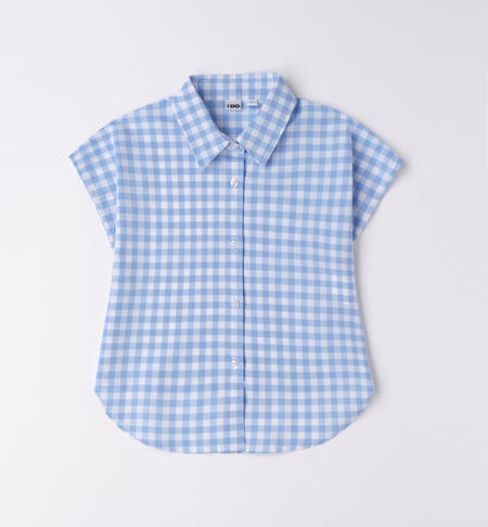 Camicia corta ragazza da 8 a 16 anni iDO AZZURRO-3624