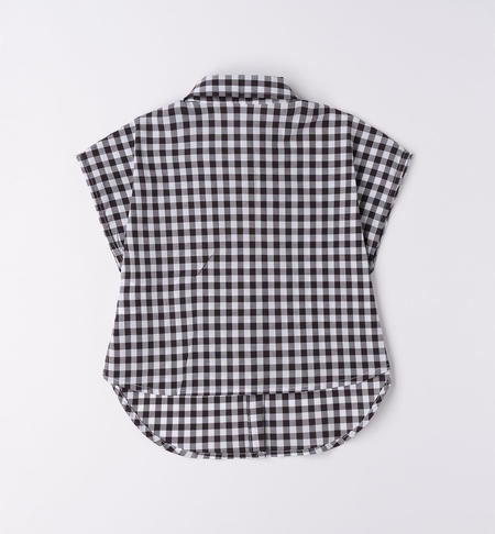 Camicia corta ragazza da 8 a 16 anni iDO NERO-0658