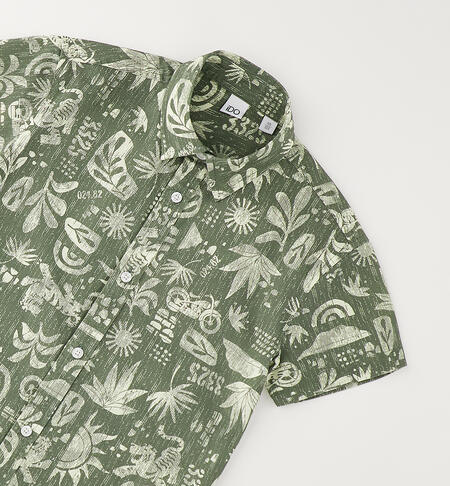 Boys' shirt ECRU'-VERDE-6BWW