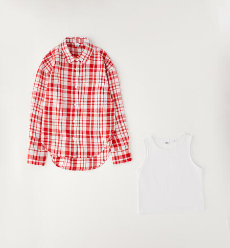 Camicia da ragazza ROSSO