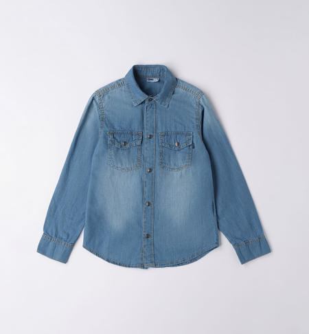 Camicia di jeans ragazzo da 8 a 16 anni iDO STONE BLEACH-7350