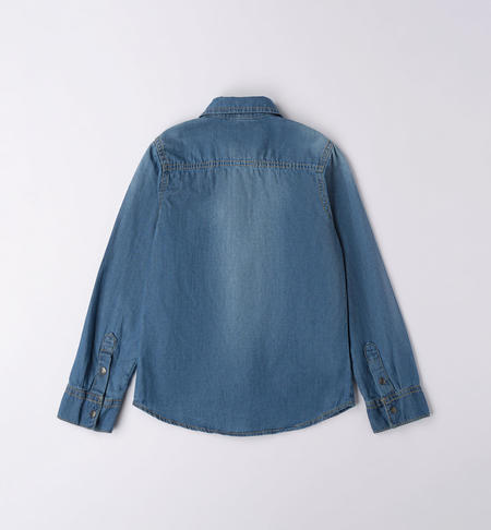 Camicia di jeans ragazzo da 8 a 16 anni iDO STONE WASHED-7450