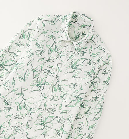 Camicia elegante ragazzo BIANCO-VERDE-6BUX