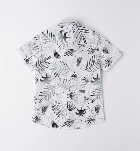 Camicia fantasia ragazzo a manica corta da 8 a 16 anni iDO PANNA-BLU-6VQ8