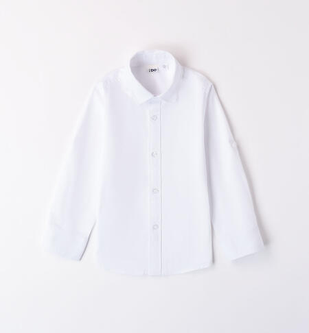 Boys' cotton shirt WHITE