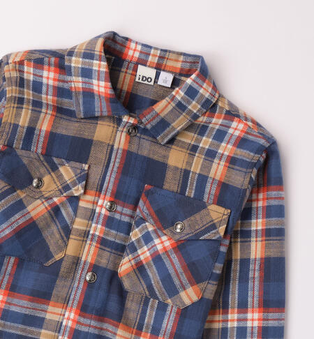 iDO twill shirt for boys from 8 to 16 years BLU-3656