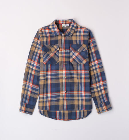 iDO twill shirt for boys from 8 to 16 years BLU-3656