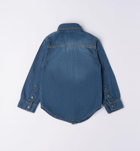 iDO denim shirt for boys from 9 months to 8 years STONE WASHED-7450