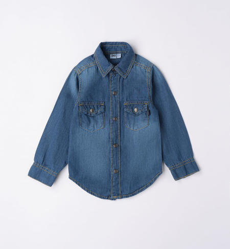 iDO denim shirt for boys from 9 months to 8 years STONE WASHED-7450