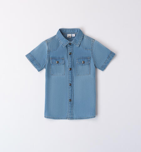 Boys' short-sleeved denim shirt LAVATO CHIARISSIMO-7300