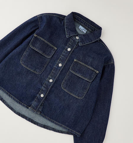 Camicia jeans ragazza STONE WASHED MEDIUM BLUE -7044
